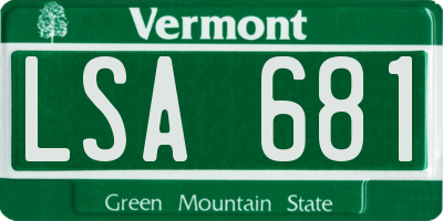 VT license plate LSA681