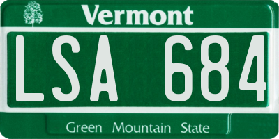 VT license plate LSA684