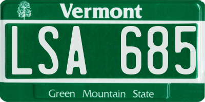 VT license plate LSA685