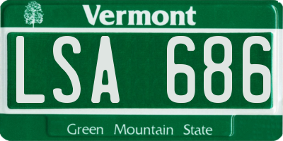 VT license plate LSA686