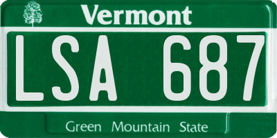 VT license plate LSA687