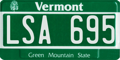 VT license plate LSA695