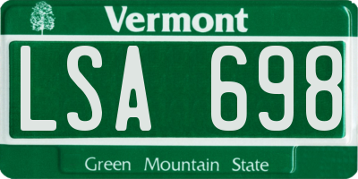 VT license plate LSA698