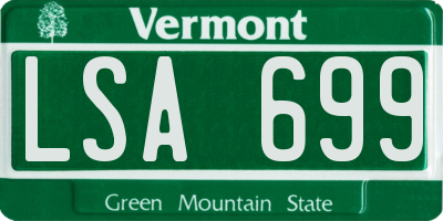 VT license plate LSA699