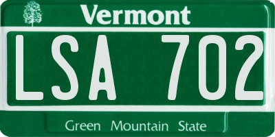 VT license plate LSA702