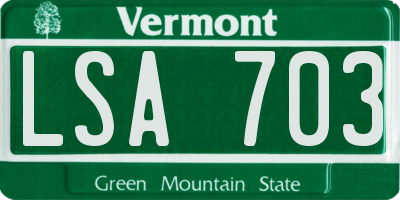 VT license plate LSA703