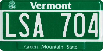 VT license plate LSA704