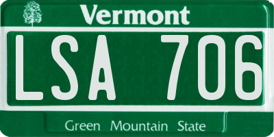 VT license plate LSA706