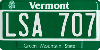 VT license plate LSA707
