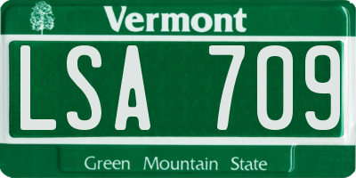 VT license plate LSA709