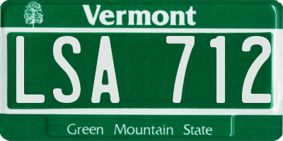 VT license plate LSA712