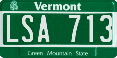 VT license plate LSA713
