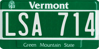 VT license plate LSA714