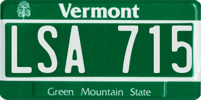 VT license plate LSA715