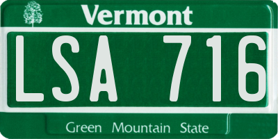 VT license plate LSA716