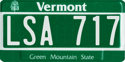VT license plate LSA717