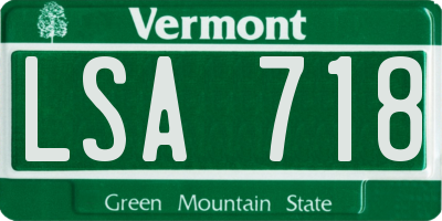 VT license plate LSA718