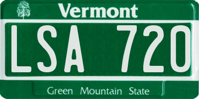 VT license plate LSA720