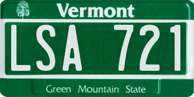 VT license plate LSA721