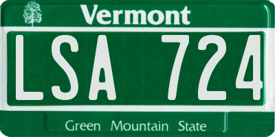 VT license plate LSA724