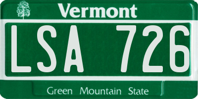 VT license plate LSA726