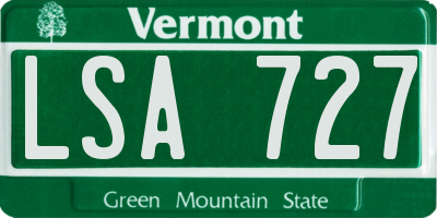 VT license plate LSA727
