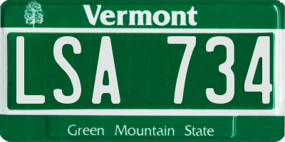 VT license plate LSA734