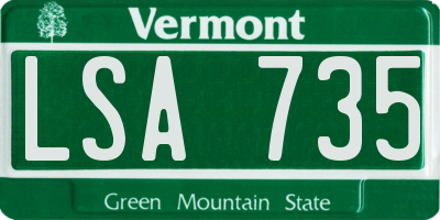 VT license plate LSA735