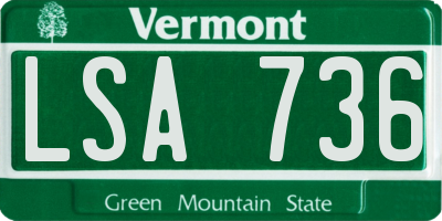 VT license plate LSA736