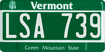 VT license plate LSA739