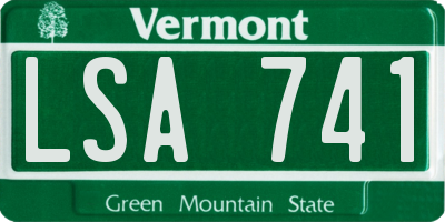 VT license plate LSA741
