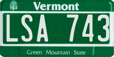 VT license plate LSA743
