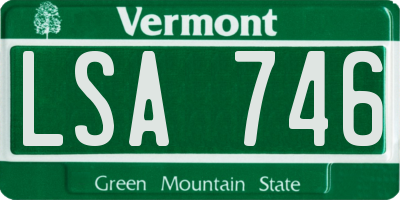 VT license plate LSA746
