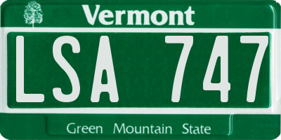 VT license plate LSA747