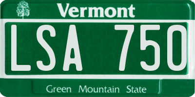 VT license plate LSA750
