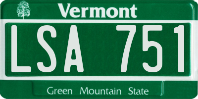 VT license plate LSA751