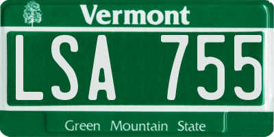 VT license plate LSA755