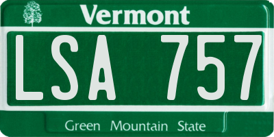 VT license plate LSA757
