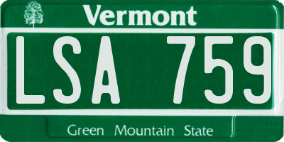 VT license plate LSA759