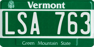 VT license plate LSA763