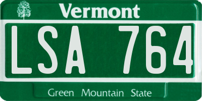 VT license plate LSA764