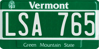 VT license plate LSA765