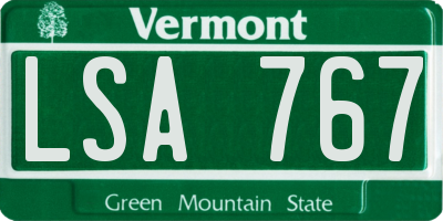 VT license plate LSA767