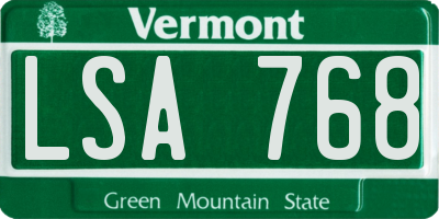 VT license plate LSA768
