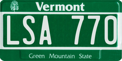 VT license plate LSA770