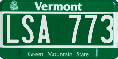 VT license plate LSA773