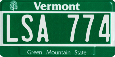 VT license plate LSA774