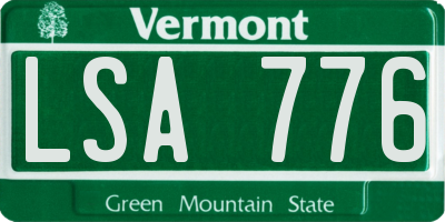 VT license plate LSA776