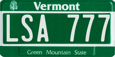 VT license plate LSA777