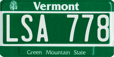 VT license plate LSA778